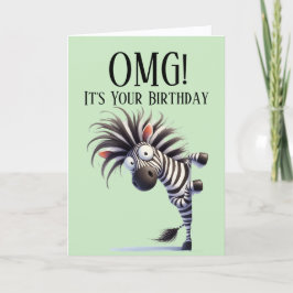 Grappige Zebra Thema Verjaardagskaart Feestdagen Kaart