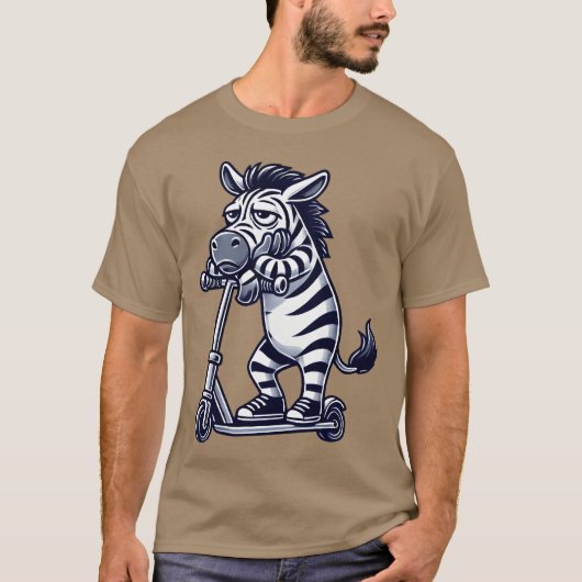 Grappige zebra verveling geïrriteerd cartoon rolle t-shirt (Voorkant)