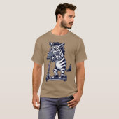 Grappige zebra verveling geïrriteerd cartoon rolle t-shirt (Voorkant volledig)
