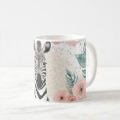 Grappige zebra's en bloemenfantasie koffiemok (Voorkant rechts)