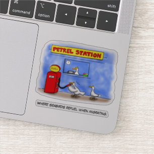 Grappige zee meeuwen stormvogel cartoon humor sticker