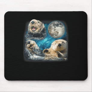 Grappige Zee otters met de Moon Meme Animal voor F Muismat
