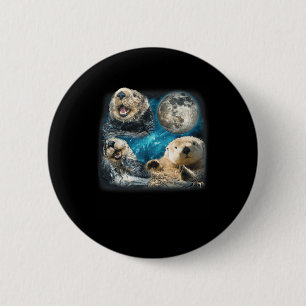 Grappige Zee otters met de Moon Meme Animal voor F Ronde Button 5,7 Cm