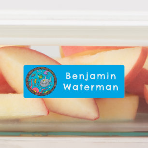 Grappige zee schepsels cartoon gepersonaliseerd labels