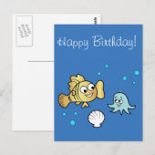 Grappige zeedieren briefkaart (Voorkant / Achterkant)