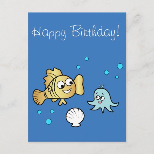 Grappige zeedieren briefkaart (Voorkant)