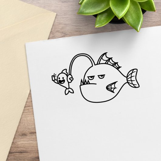 Grappige Zeeduivel Selfie Rubberstempel