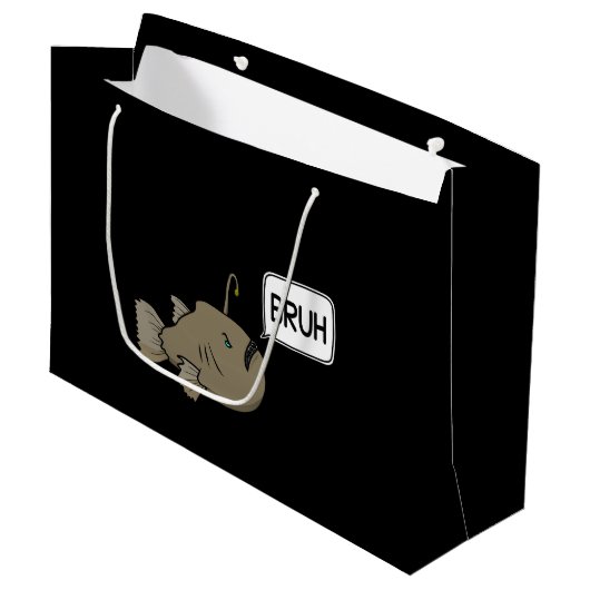 Grappige zeeduivel zegt Bruh Groot Cadeauzakje (Voorkant Gekanteld)