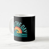 Grappige Zeeën De Dag Retro Oceaan Badge Mok (Voorkant links)