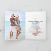 Grappige Zeeen en Groeten Foto Strand Kerstmis Feestdagen Kaart (Binnen)