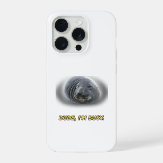 Grappige Zeehond Man Ik Ben Bezig iPhone Hoesje (Achterkant)