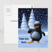 Grappige Zeeman Pinguïn Dansen Briefkaart (Voorkant / Achterkant)