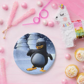 Grappige Zeeman Pinguïn Dansen Papieren Bordje (Feest)