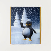 Grappige Zeeman Pinguïn Wandkleed (Voorkant)