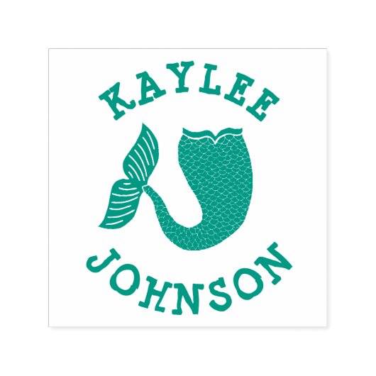 Grappige zeemeerminstaart zelfinktende stempel (Design)