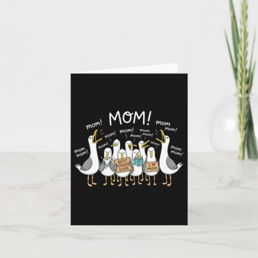 Grappige Zeemeeuw Moeder Moeder Oceaan Leven Moede Kaart (Voorkant)