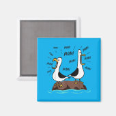 Grappige Zeemeeuw Moeder Moeder Oceaan Leven Moede Magneet (Voorkant / Achterkant)