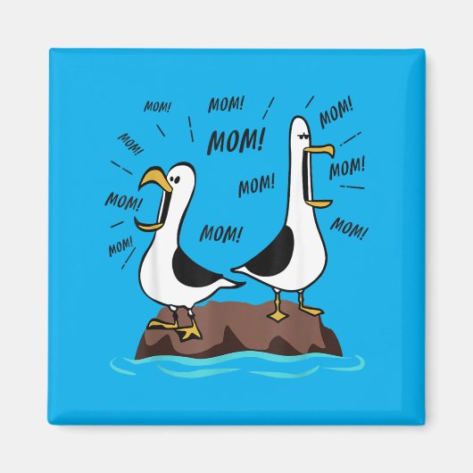 Grappige Zeemeeuw Moeder Moeder Oceaan Leven Moede Magneet (Voorkant)