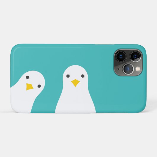 Grappige zeemeeuwen illustratie turquoise Case-Mate iPhone case (Achterkant (horizontaal))