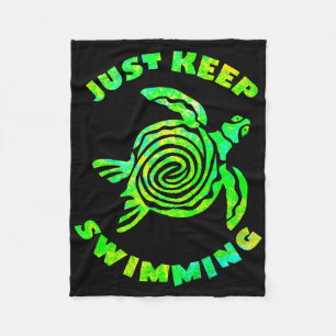 Grappige zeeschildpad blij dat zwemmen oceaan stra fleece deken