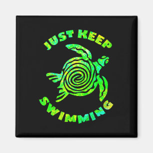 Grappige zeeschildpad blijf gewoon zwemmen oceaan magneet