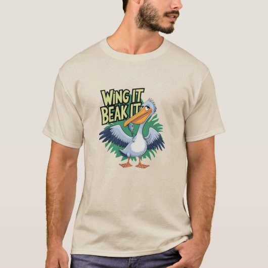 Grappige zeevogel Design: Pelikaan Humor T-shirt (Voorkant)