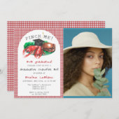 Grappige zeevruchten Crawfish Boil Pinch Me! Afges Kaart (Voorkant / Achterkant)