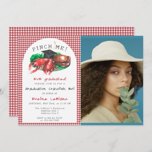 Grappige zeevruchten Crawfish Boil Pinch Me! Afges Kaart (Voorkant / Achterkant)