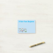 Grappige zeewezens cartoon illustratiepatroon post-it® notes (Op bureau)
