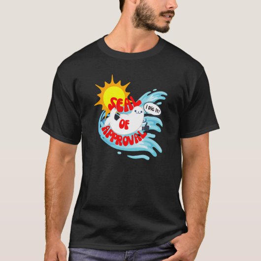 Grappige zegel van goedkeuring zegel lover positiv t-shirt (Voorkant)