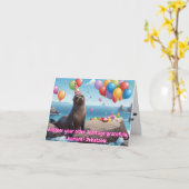 Grappige zegel verjaardagsgroet met Humor Kaart (Gele Bloem)