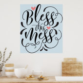 grappige zegen deze rommel terug naar schooldesign poster (Keuken)