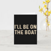 Grappige zeilboot kapitein zal op de boot voor kaart (Gele Bloem)
