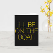 Grappige zeilboot kapitein zal op de boot voor kaart (Gele Bloem)