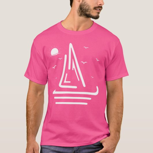 Grappige zeilboot Retro Style Boat Sailor Sailing T-shirt (Voorkant)