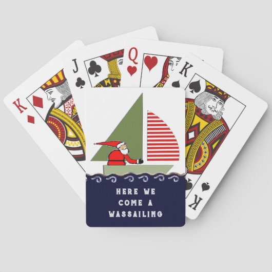 Grappige Zeilende Kerstmis Pokerkaarten (Achterkant)