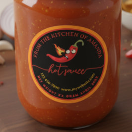 Grappige zelfgemaakte hete saus label sjabloon
