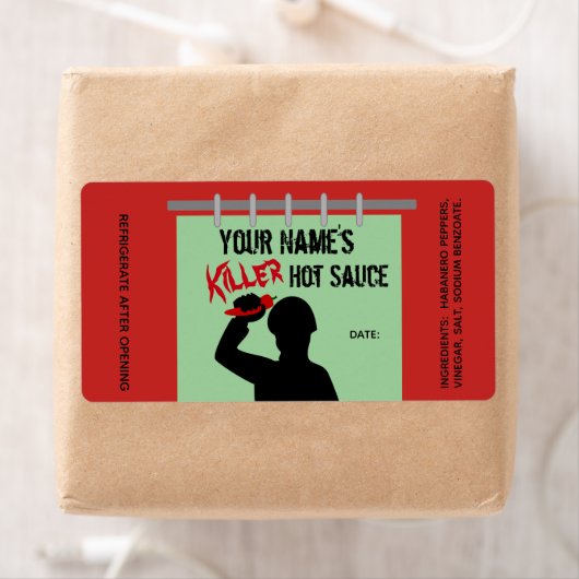 Grappige Zelfgemaakte Hete Saus Labels Killer Cust (Insitu)