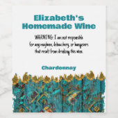 Grappige zelfgemaakte wijnwaarschuwing op maat zon wijn etiket (Enkel label)