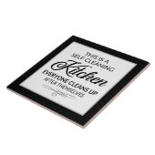 Grappige zelfreinigende keuken word art tegeltje (Zijkant)