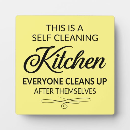 grappige zelfreinigende keukenwoordkunst fotoplaat (Voorkant)