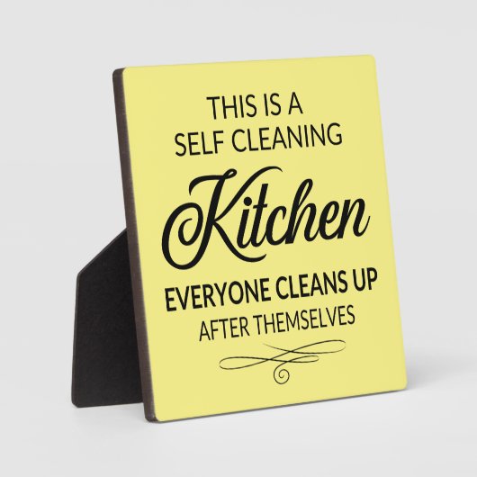 grappige zelfreinigende keukenwoordkunst fotoplaat (Voorkant)