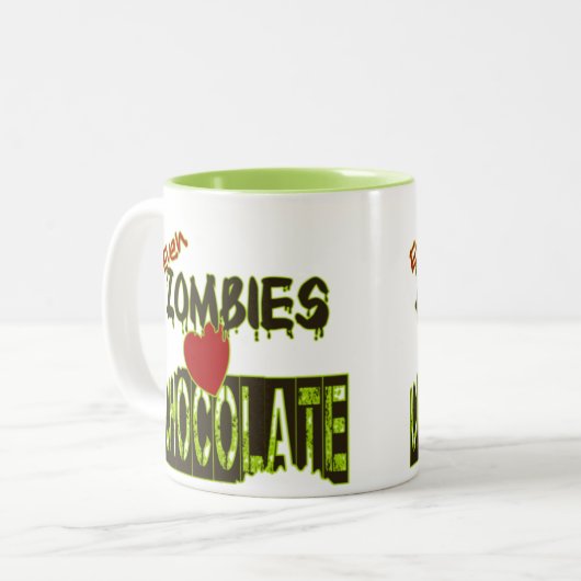 Grappige zelfs zombies hart chocolade mok (Voorkant links)