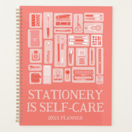 Grappige zelfzorg offerte Coral Red Art Supplies Planner