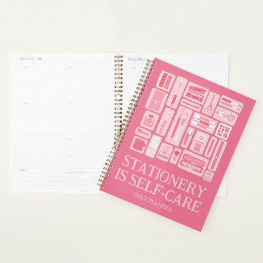 Grappige zelfzorg offerte roze kunstbenodigdheden planner (Display)