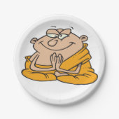 Grappige Zen-monnik Mediterende Man Papieren Bordje (Voorkant)
