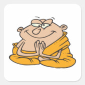 Grappige Zen-monnik Mediterende Man Vierkante Sticker (Voorkant)