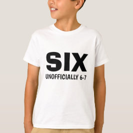 Grappige Zes Onofficiële 6-7 Verjaardag Kinderen T-shirt