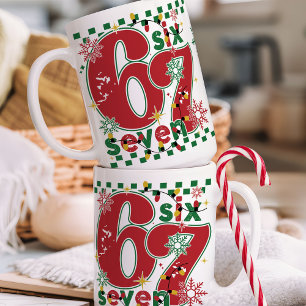 Grappige Zes Zeven 67 6 7 Meme Leuk Kerstfeest 15  Koffiemok