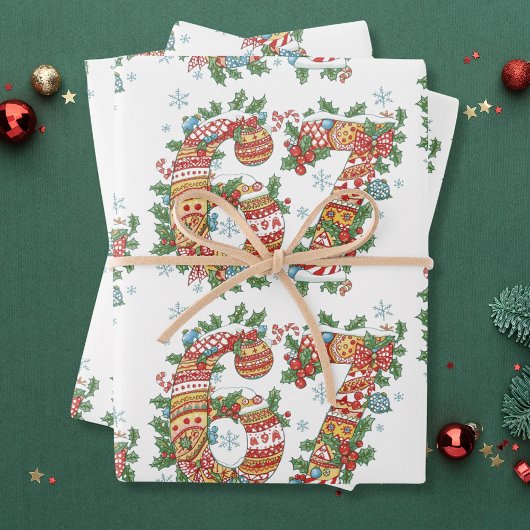 Grappige Zes Zeven 67 Brainrot Meme 6 7 Kerstmis Inpakpapier Vel